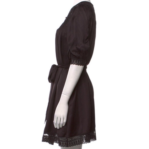 NEW TULAROSA CARINA MINI DRESS LACE TRIM SELF BELTED - Picture 4 of 5